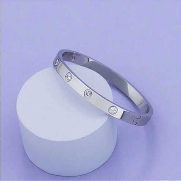 New Love Friendship Bangle Bracelet CZ Stones - Picture 8 of 16